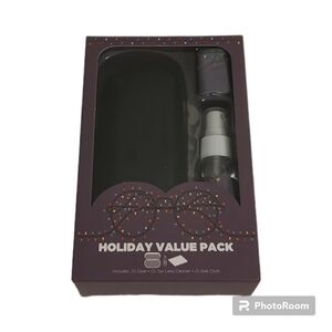 New Glasses Case Gift Set Black Case Light Cloth and Eyeglasses Lens Cleaner